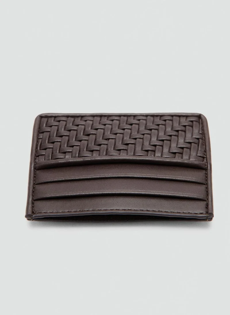 Mango Man 30-MARRON Braided Cardholder for Men | Best Price UAE