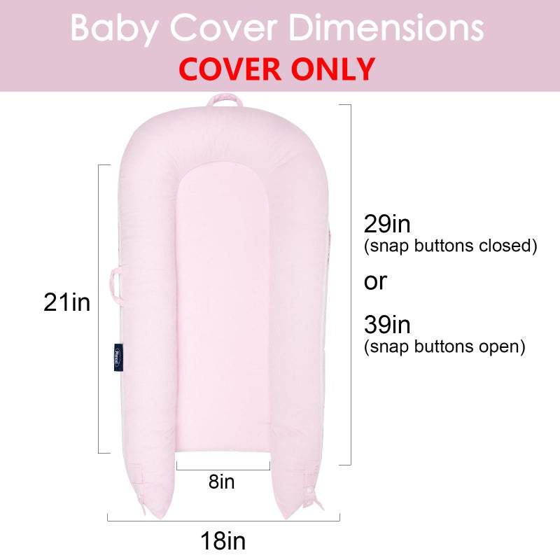 MEXXI Corduroy Baby Nest Cover for Dockatot Deluxe+ Docks | MEXXI Hypoallergenic Cotton Newbon Lounger Cover (Cover Only) (Pink) - Image 2
