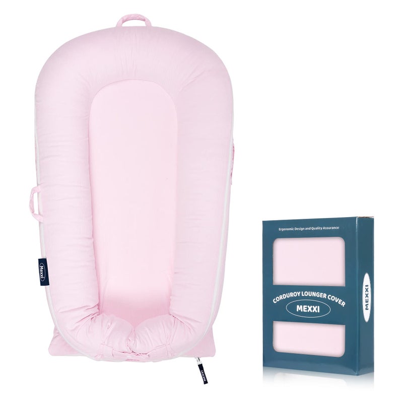 MEXXI Corduroy Baby Nest Cover for Dockatot Deluxe+ Docks | MEXXI Hypoallergenic Cotton Newbon Lounger Cover (Cover Only) (Pink) - Image 1