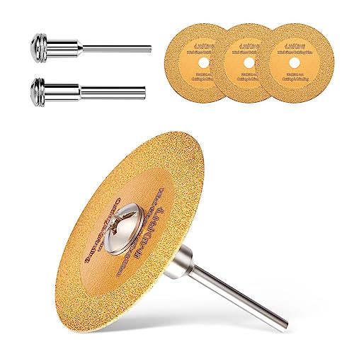 LitKiwi Mini Glasses Cutting Disc,1mm Ultra-Thin Diamond Cutting Blade Wheel,with 2 Sizes Round Mandrels,for Cutting Glass, Jade, Crystal, Ceramics and etc. - Image 1