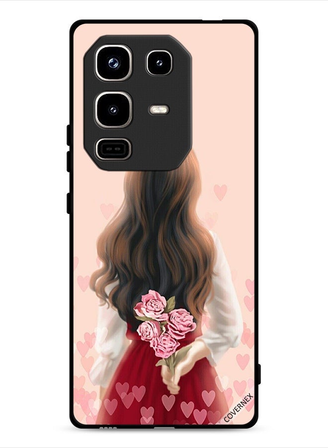 Covernex Infinix Note 50 Pro 4G Protective Case Cover Girl Hiding Flowers - Image 1