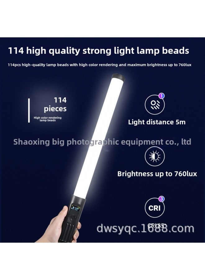 LED Handheld Full Color RGB Stick Lamp Photography Lamp Adjustable Color Temperature Ice Lamp External Shooting Portable Light Supplement Stick Led External Shooting Lamp-Light Source Color:Two-color Battery 2600 MA  - Image 4