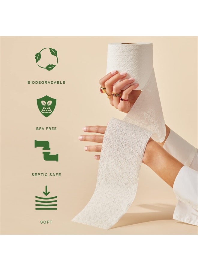 CABOO Tree Free Toilet Paper, Septic Safe RV Bath Tissue, Tree Free, Eco Friendly,Chemical Free Toilet Paper, Fast Dissolving Soft 2 Ply Sheets - 8 Rolls of 500 Sheets, Total 4000 Sheets - Image 2