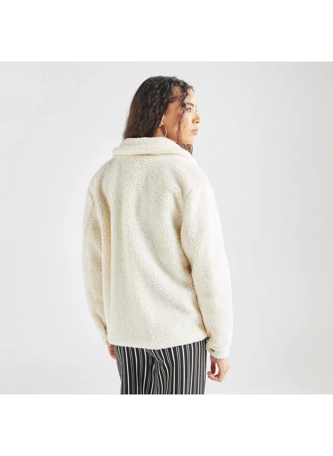 FAV Textured Jacket with Long Sleeves and Pockets