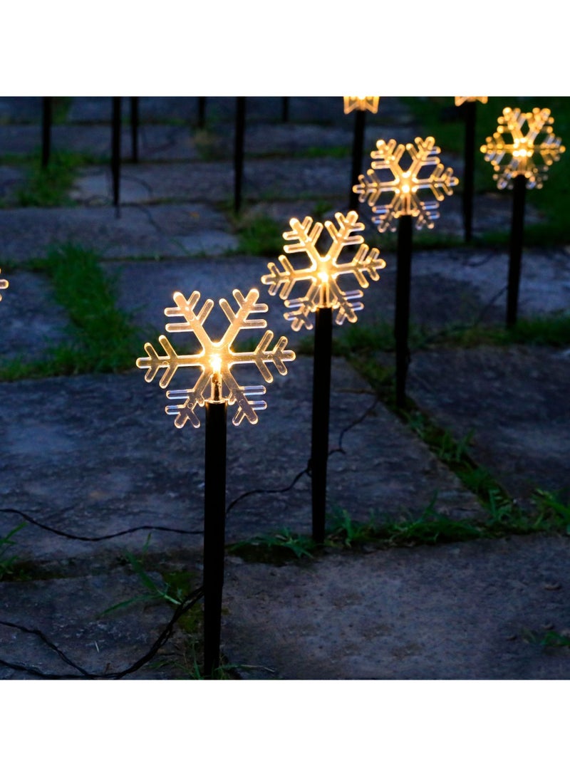 مجموعة من 5 مصابيح تعمل بالطاقة الشمسية للحدائق الخارجية ومسارات الثلج، منتجات إضاءة خارجية للحديقة والحديقة والديكورات المهرجانية - Image 1