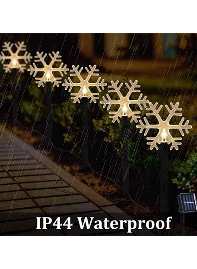 مجموعة من 5 مصابيح تعمل بالطاقة الشمسية للحدائق الخارجية ومسارات الثلج، منتجات إضاءة خارجية للحديقة والحديقة والديكورات المهرجانية - Image 4