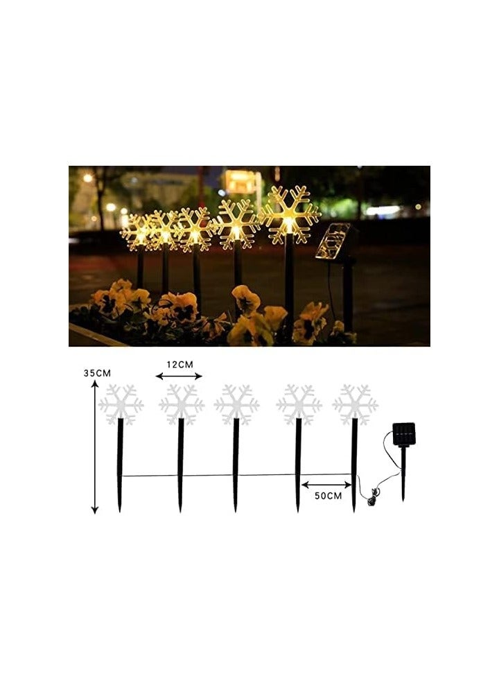 مجموعة من 5 مصابيح تعمل بالطاقة الشمسية للحدائق الخارجية ومسارات الثلج، منتجات إضاءة خارجية للحديقة والحديقة والديكورات المهرجانية - Image 5