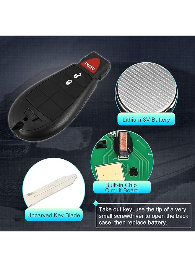 اكس أوتوهاوكس مفتاح سيارة بديل عن بعد بدون مفتاح M3N5Wy783X 433 ميجاهرتز لسيارة دودج جراند كارافان تشارلجر تشارجر دورانو لسيارة رام 3 أزرار مع مفتاح الباب رقم 56046707Ag/5026101Ad/68043590Aa - Image 4