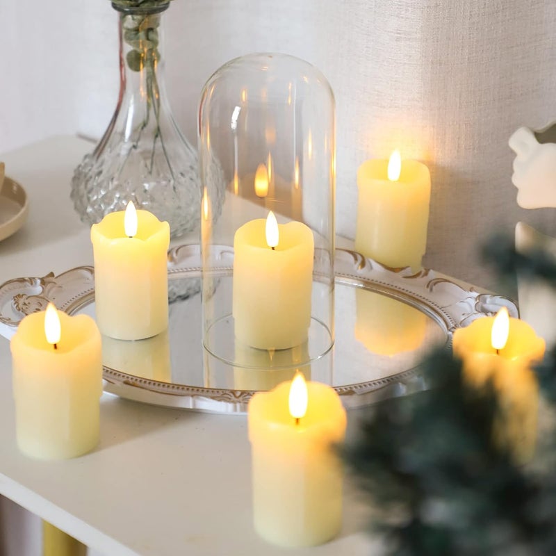 Lezonic Flameless Votive Candles Battery Operated with Remote and Timer Pack of 6 D2 X H3 LED Ivory White Long Lasting Flickering Wax Candles with Realistic 3D Flame - Image 5