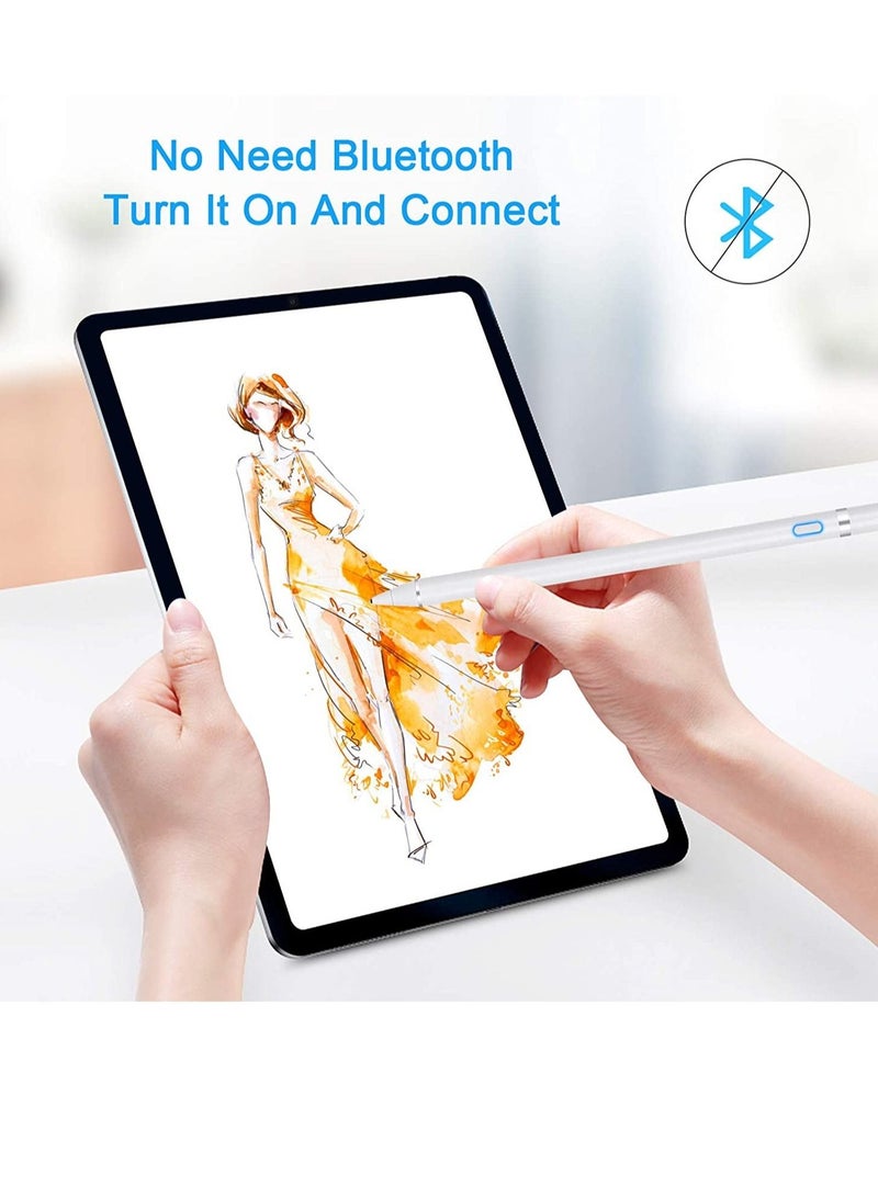 Stylus Pen for Touch Screens Rechargeable 1.5mm Fine Point Active Capacitive Stylus Smart Pencil Digital Compatible iPad and Most Tablets - Image 2