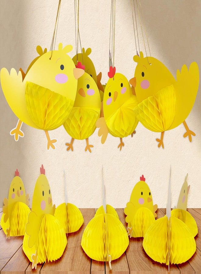 ٨ قطع من زينة طاولة على شكل كتكوت عيد الفصح - زينة طاولة ثلاثية الأبعاد على شكل دجاجة عيد الفصح، قطعة مركزية لطاولة حفلة عيد الفصح، حفلة عيد ميلاد بطابع الكتاكيت، لوازم حفلات حيوانات المزرعة - Image 4