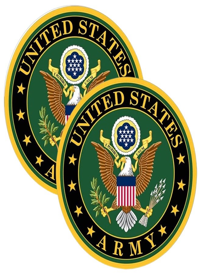 eDesign 2-Pack United States Army Vinyl Sticker Decal - 4 Inches - Us Army Military Stickers and Decals for Car Truck Van Window Bumper Laptop Tablet Cup Tumbler Water Bottle and Any Smooth Surface - Image 1
