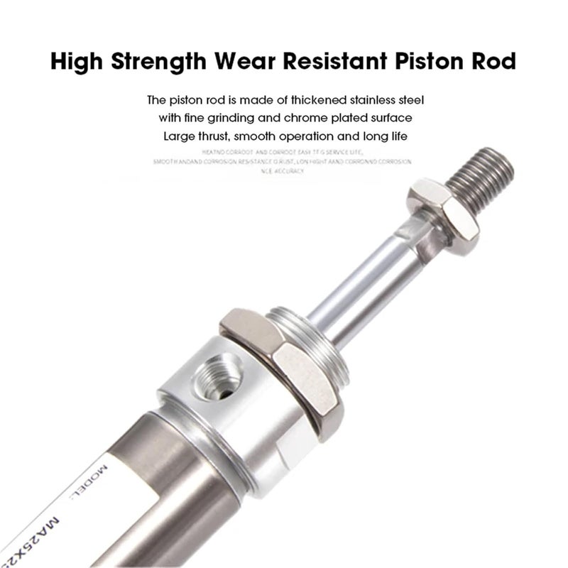 MA32 Stainless Steel Magnetic Ring Double Acting Small Pneumatic Air Cylinder 25mm Stroke - Image 3