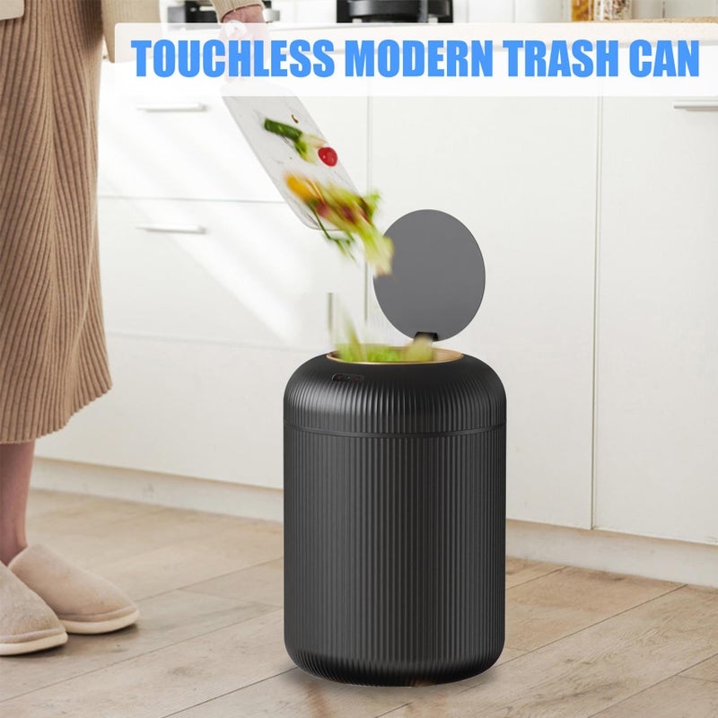 URALFA Motion Sensor Trash Can with Lid, 3 Gallon / 11 L Automatic Bathroom Trash Can, Touchless Trash Bin, Smart Plastic Garbage Can for Bedroom, Kitchen, Living Room, Office, Black - Image 5