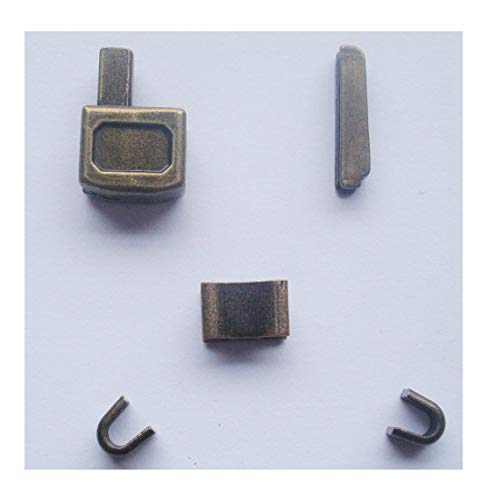 5Afashion 2 sets bronze #10 metal zipper head box zipper sliders retainer insertion pin easy for zipper repair,Zipper Repair Kit - Image 1