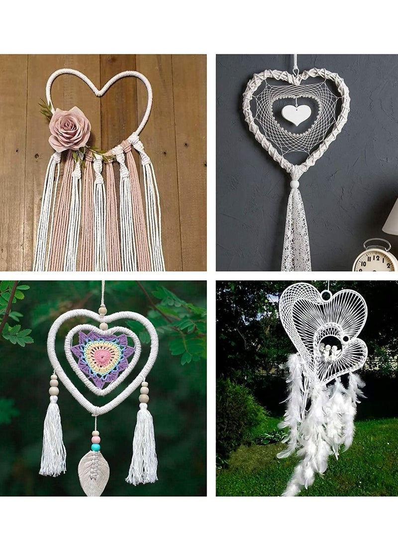 Y&D 8 Metal Rings Golden Hoop Craft Heart-Shaped Ring Lace Pendant Wedding Wreath Decoration Dream Catcher Supplies Creation DIY Crafts  - Image 5