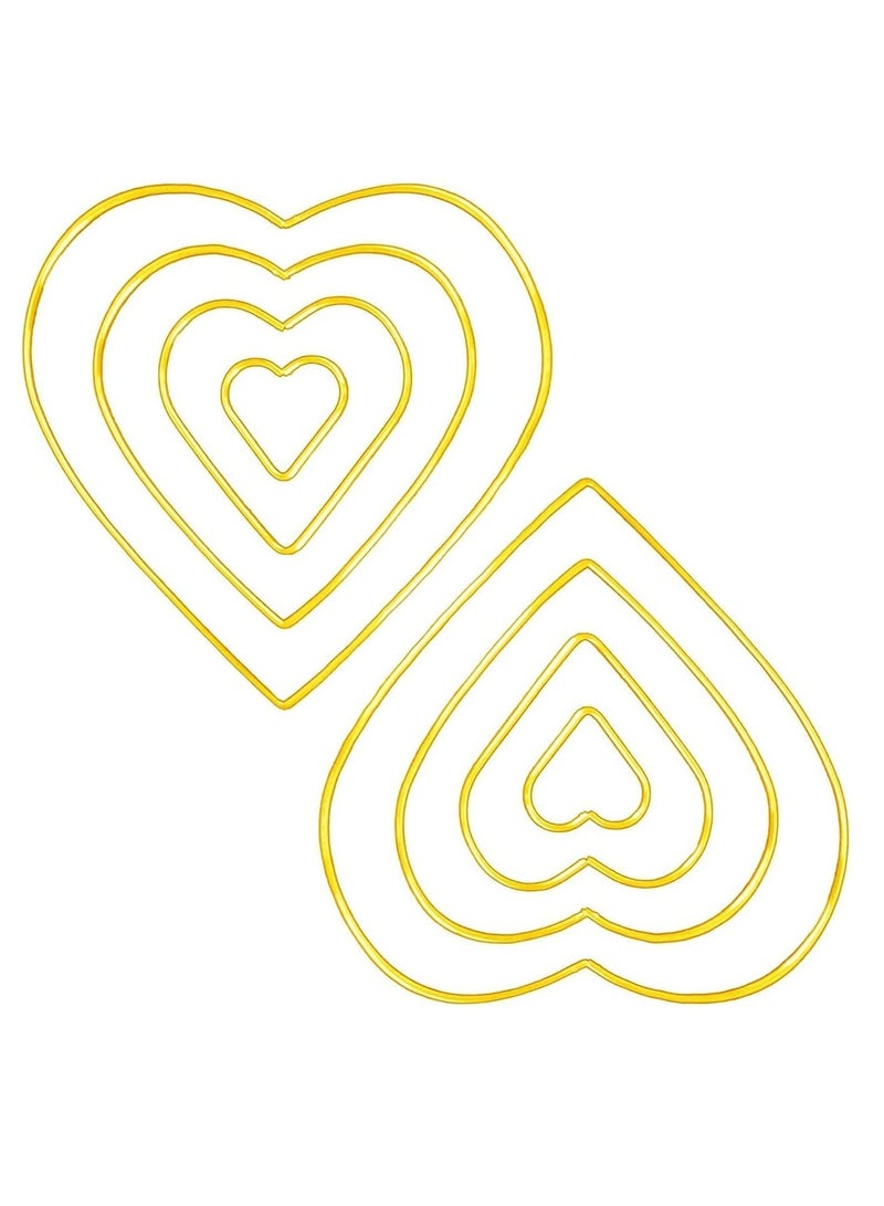 Y&D 8 Metal Rings Golden Hoop Craft Heart-Shaped Ring Lace Pendant Wedding Wreath Decoration Dream Catcher Supplies Creation DIY Crafts  - Image 1