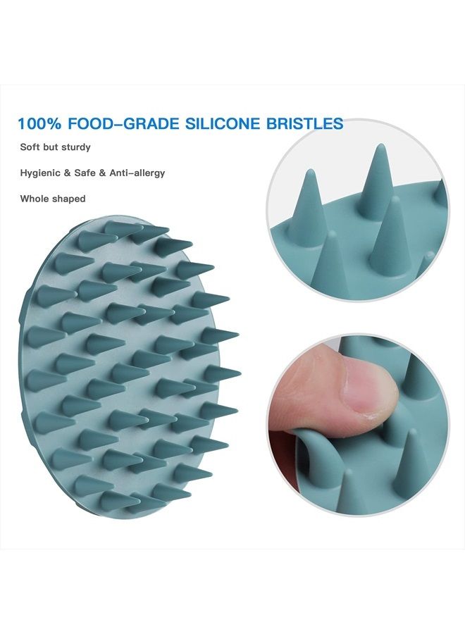 Innerneed Scalp Massager Shampoo Brush, Wet & Dry Manual Scalp Care Head Scrubber Hair Washing, Soft Silicone Bristles, for Hair Growth, Dandruff Removal, Comfortable for All Hair Types (Dark Green) - Image 3