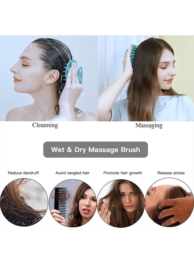 Innerneed Scalp Massager Shampoo Brush, Wet & Dry Manual Scalp Care Head Scrubber Hair Washing, Soft Silicone Bristles, for Hair Growth, Dandruff Removal, Comfortable for All Hair Types (Dark Green) - Image 5