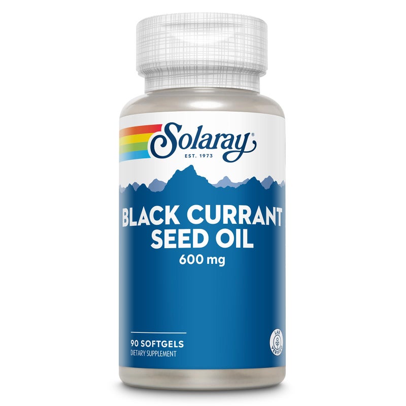 SOLARAY Black Currant Seed Oil 600 mg Supplying Antioxidants Gamma Linolenic Acid GLA Alpha Linolenic ALA and Linoleic Acid LA Skin Health Support 60Day Guarantee 90 Serv 90 Softgels