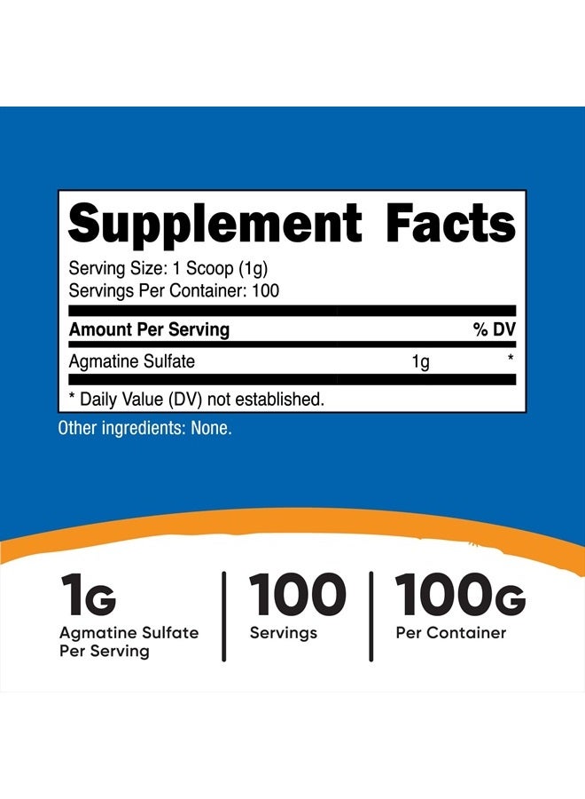 Nutricost Agmatine 100 Grams - Pure Agmatine Powder 100 Servings (Agmatine Sulfate) - Image 2