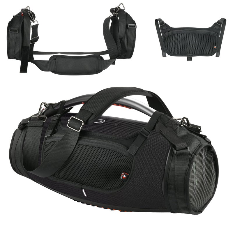 TXEsign Travel Carrying Strap for JBL Boombox 3Boombox 3 WiFi Waterproof Portable Speaker Shoulder Strap with Two Side Covers Travel Carrying Pouch for JBL Boombox 3 Black