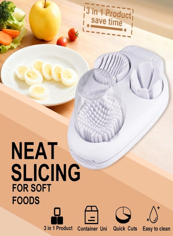 Velicber 3 in 1 Egg Slicer For Hard Boiled Eggs, 3 Slice Modes Egg Slicer with Stainless Steel Wire Egg Cutter Heavy Duty for Hard Boiled Eggs, Strawberry, Grape, Kitchen Dicer Tool - Image 4