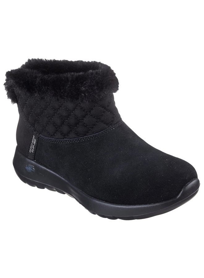 SKECHERS حذاء كاحل نسائي يوم الثلج السعيد، أسود/أسود، 8 - Image 1