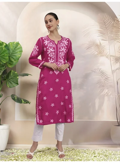 Alaya Hand Embroidered Chikankari Modal Kurta-AL4059