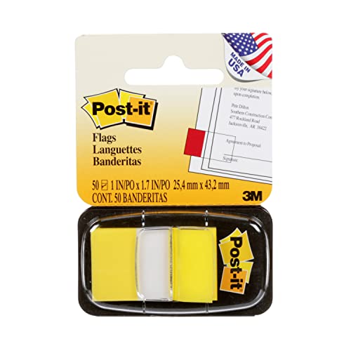 Post It Post-it Flags Value Pack, 50/Dispenser, 24 Dispensers/Pack, 1 in Wide, Yellow (680-5-24) - Image 1