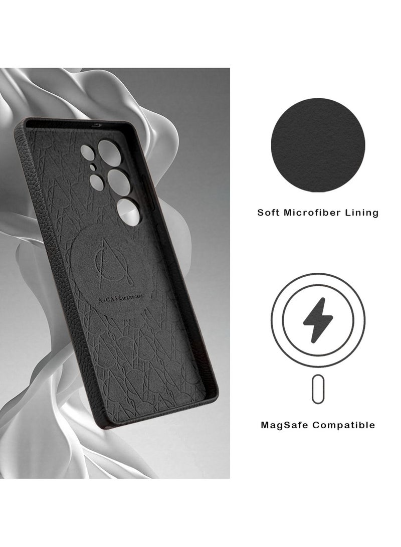 A-Case حافظة أمور من سلسلة My Case مصنوعة من جلد طبيعي فاخر لحماية كاملة متوافقة مع Magsafe - أسود - Image 4