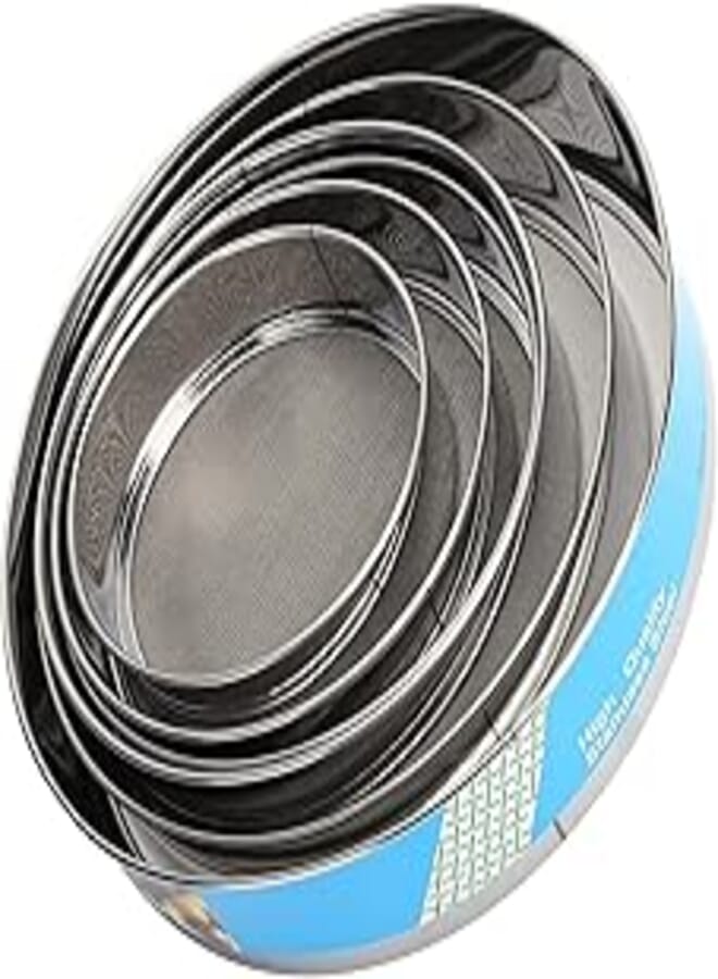 Stainless Steel Multifunction Strainer Set Of 6 pieces With Different Sizes - Silver
