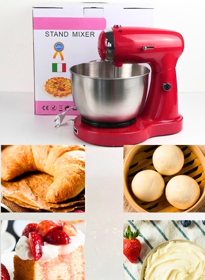 تريدجيت عجانة ومضرب بيض كهربائي 5 سرعات مع وعاء ستانلس ستيل - محضرة عجين ومعكرونة احترافية	خلاط يدوي وقائم عالي القوة للخبز والحلويات والمعجنات - Image 2