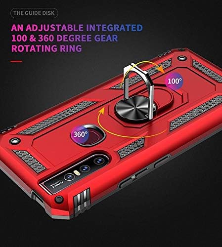 REALCASE Polycarbonate Vivo V15 Back Cover Case | Heavy Duty Dual Layer Hybrid Shock Proof Armor Defender Ring Case Back Cover for Vivo V15 (Blue) - Image 5