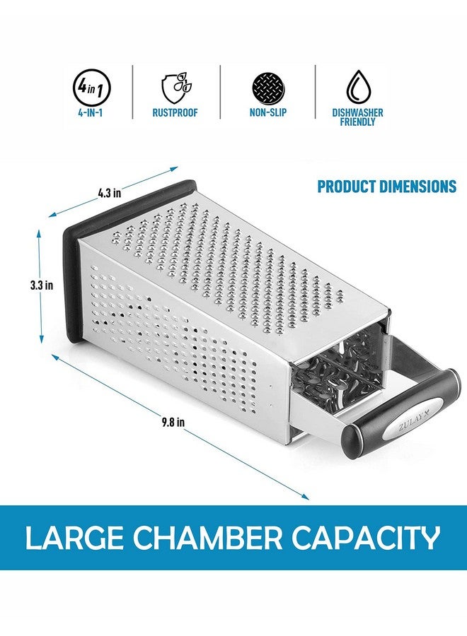 NAALSA - Tokyo 4 Side Stainless Steel Professional Multi Purpose Grater Vegetable Chopper Slicer Kitchen Cutter, Shredder for Cheese & Vegetables 9 inch - Image 4
