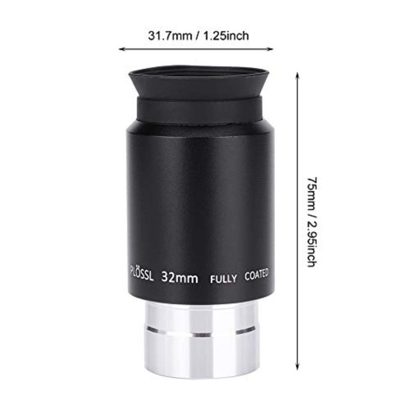Astronomy application, aluminium alloy, black, 32mm Plossl eyepiece with 52 field of view for intricate detail capture - Image 2