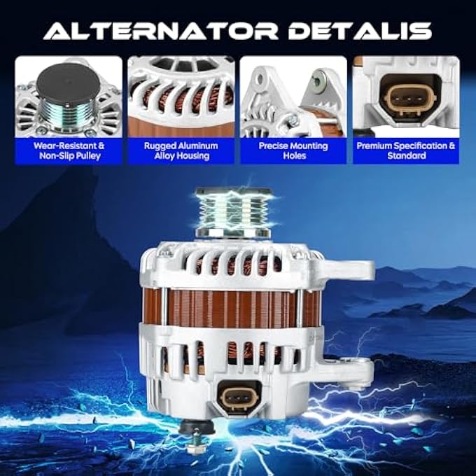 SEHNSUCHT Alternator Replacement New for Nissan NV200 2013-2014 2.0L, for Nissan Sentra 2007-2009 2.0L, for Nissan Versa 2007-2009 1.8L, Replace for AMT0191 - Image 3