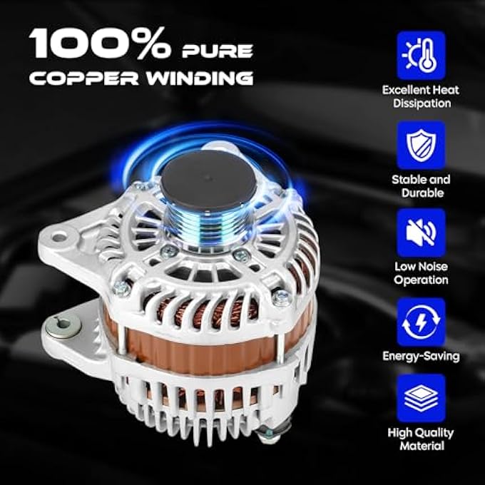 SEHNSUCHT Alternator Replacement New for Nissan NV200 2013-2014 2.0L, for Nissan Sentra 2007-2009 2.0L, for Nissan Versa 2007-2009 1.8L, Replace for AMT0191 - Image 5