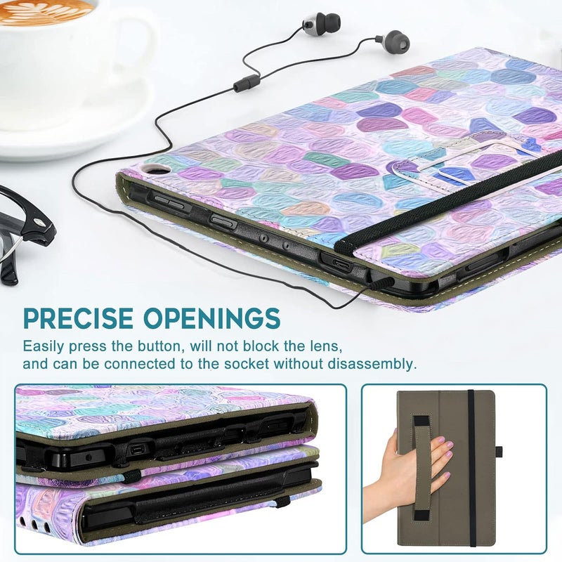annapro Case for Amazon Kindle Fire HD 10 Tablet (13th/11th Generation, 2023/2021 Release) & Fire HD 10 Plus Tablet - Slim Folding Stand Folio Cover with Auto Wake/Sleep and Hand Strap, Watercolor - Image 5