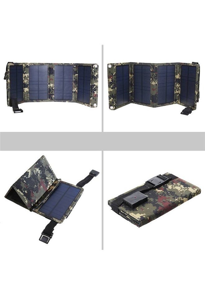 Portable Solar Charger, Foldable Solar Panel 5V20W, Mobile Phone Power Bank USB Battery Charging Outdoor Waterproof Camping Electronics