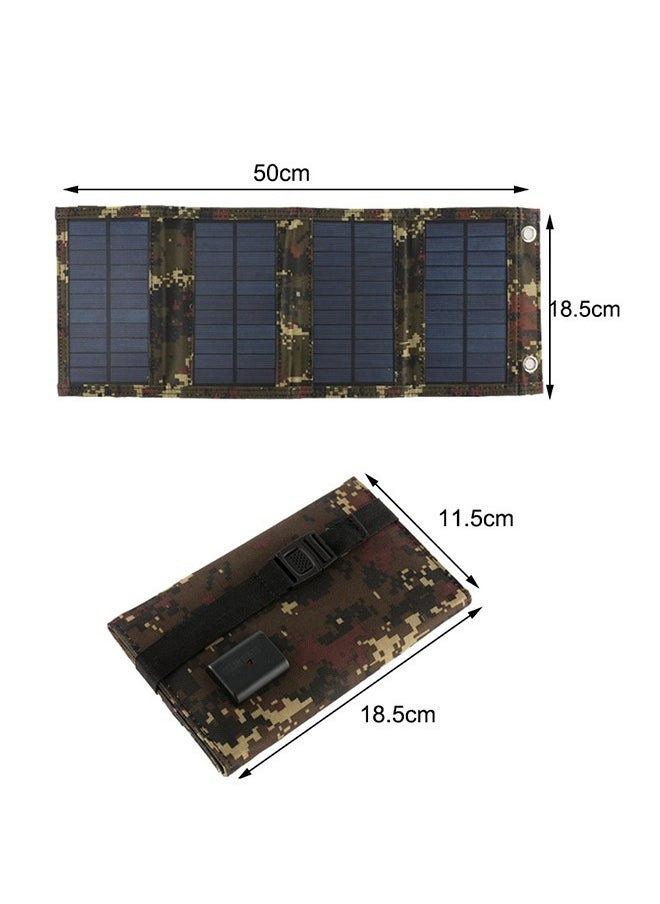 Portable Solar Charger, Foldable Solar Panel 5V20W, Mobile Phone Power Bank USB Battery Charging Outdoor Waterproof Camping Electronics