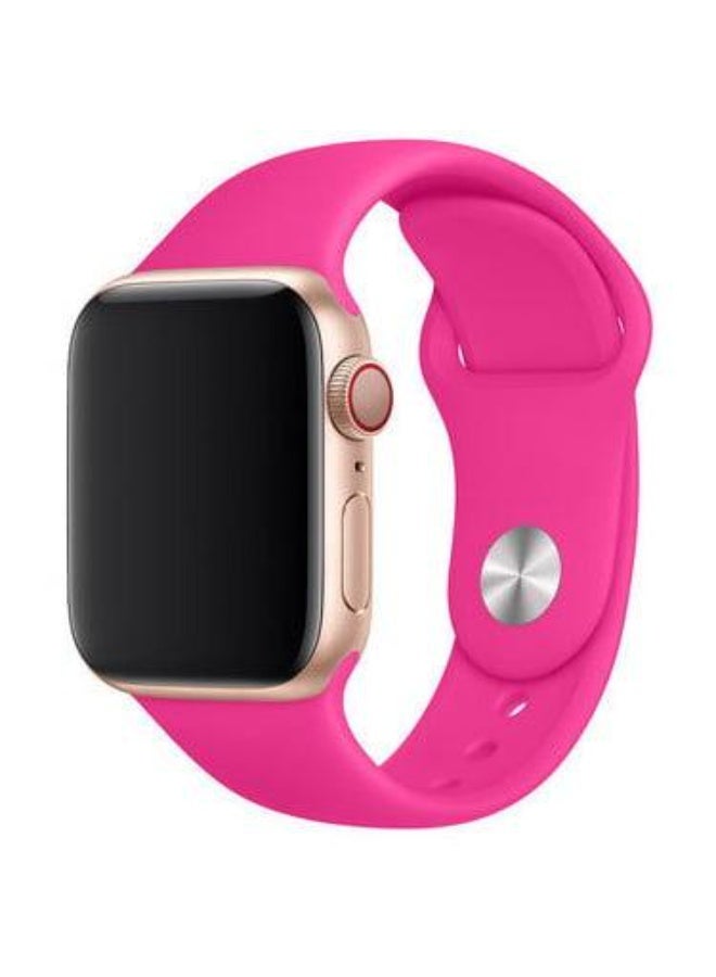 حزام رياضي سيليكون لساعة آبل - يناسب 42 ملم/44 ملم/45 ملم/46 ملم/49 ملم - أحمر وردي - Image 1