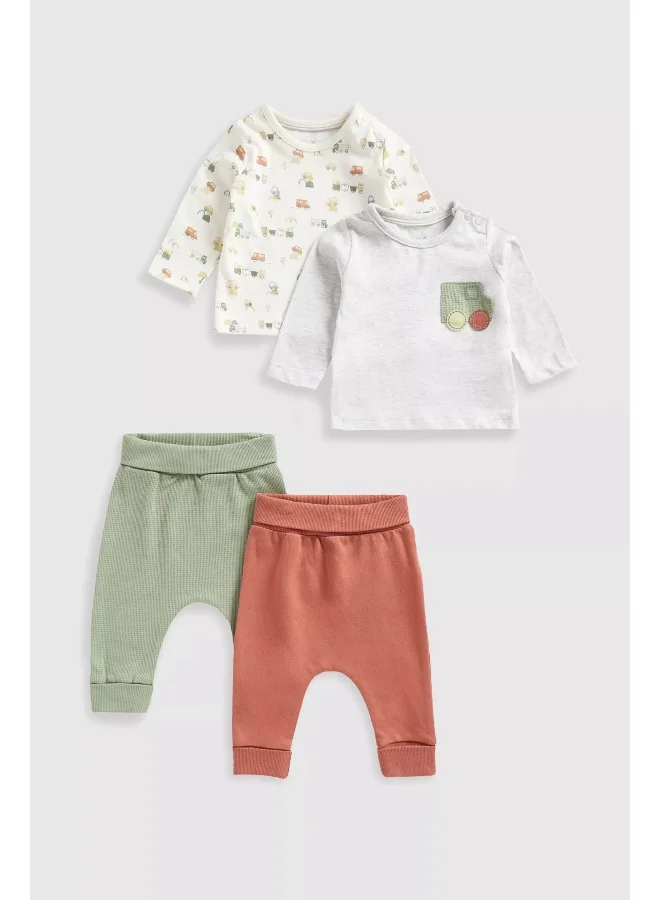 mothercare Vehicles Tops and Joggers 4-Piece Set
