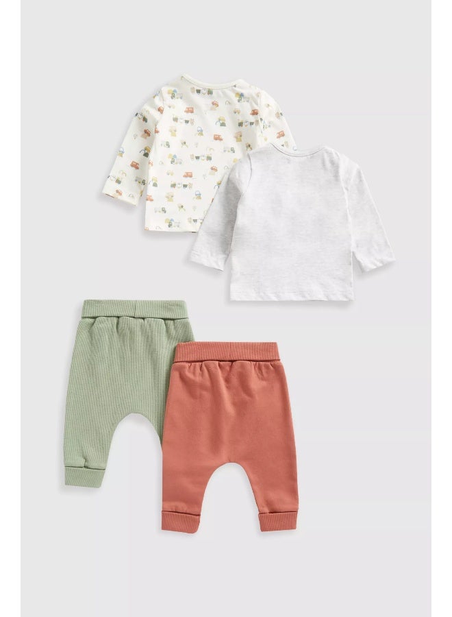 مذركير طقم من 4 قطع: ملابس علوية وبنطلون رياضي - Image 1