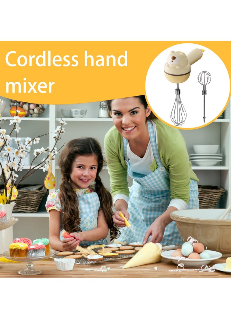 SYOSI - Electric Hand Mixer, Cordless Handheld Mini Whisk with 3-Speed Adjustment, Versatile Egg Beater for Baking, Whipping, Mixing Pudding, Cookies, Cakes - Image 1