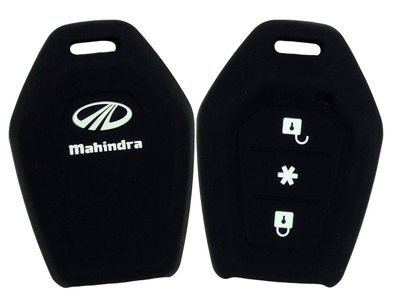 SHOPOFLUX Silicone Car Key Cover Compatible With Mahindra Tuv 300 Remote Key (Pack Of 2),Black - Image 1