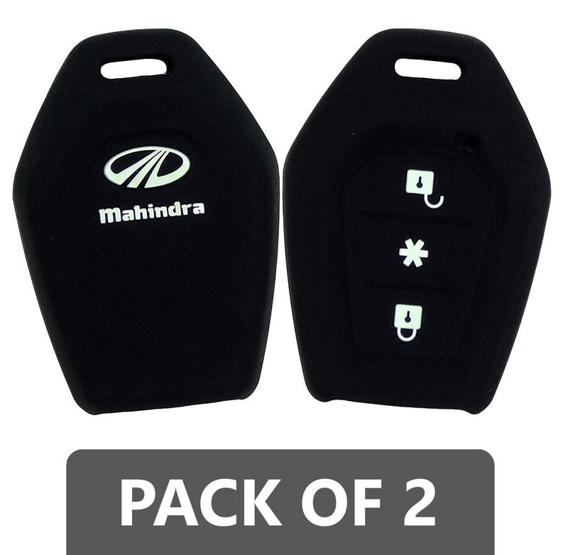 SHOPOFLUX Silicone Car Key Cover Compatible With Mahindra Tuv 300 Remote Key (Pack Of 2),Black - Image 4