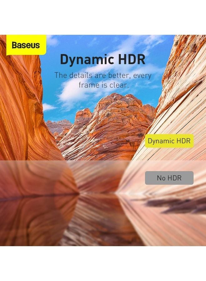 بيسوس كابل HDMI من النايلون المجدول بجودة 8K بطول 1 متر بسرعة عالية بدقة فائقة الوضوح لماك بوك 2021 برو زبليستيشن 5 وبليستيشن 4 ونينتندو سويتش وتلفزيون سامسونج لون أسود. - Image 5