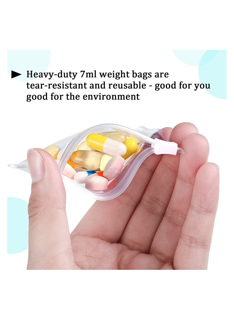 Excefore Pill Pouch Bags 12pcs Zippered Pill Pouch Reusable Pill Baggies Clear Plastic Pill Bags Self Sealing Travel Medicine Organizer Storage with Slide Lock for Cod Liver Oil Pills and Small Items - Image 3