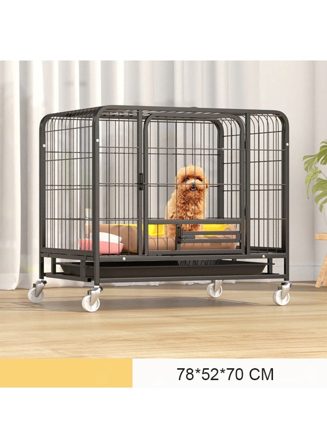 KLNAMAEAAN Thickened Medium-Sized Dog House Metal Pet Cage with Wheels and Removable Tray  - Image 2